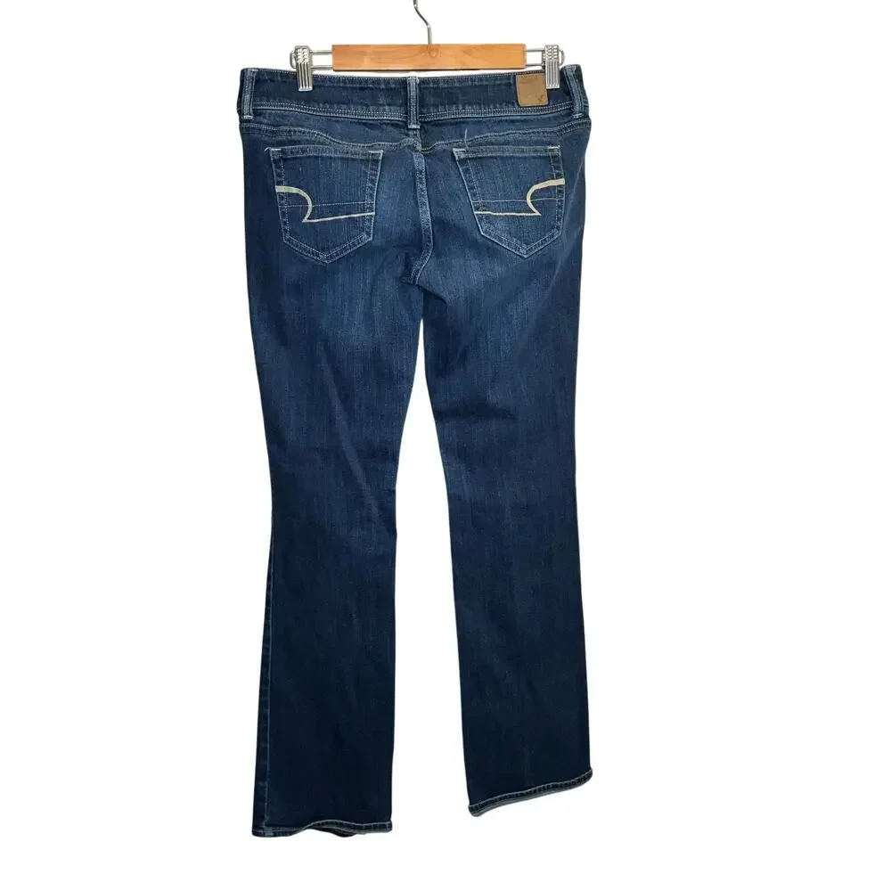 American Eagle Dark Wash Blue Slim Boot Jeans Size 8 Long